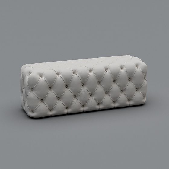 Vintage Tufted Bench 3D model