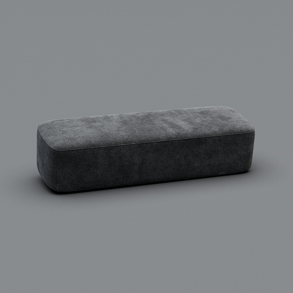 Gray Rectangular Cushion 3D model