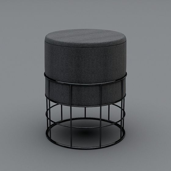 Low Polygon Round Stool 3D model