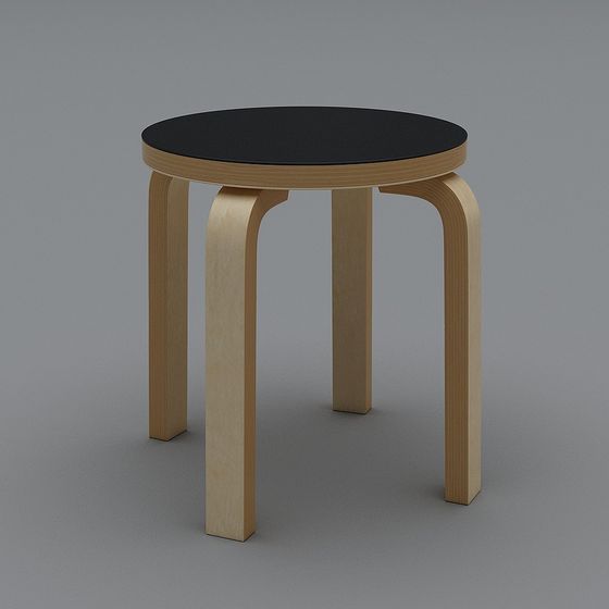 Modern Round Table Stool 3D model