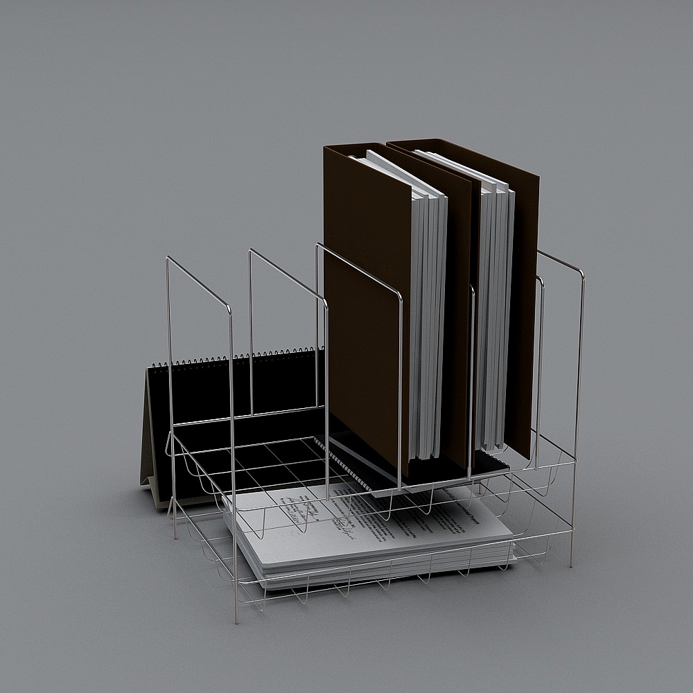 Elegant Metal Bookshelf 3D model for Modern Spaces