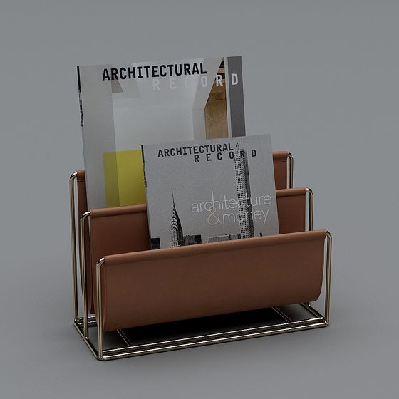 Chic Low-Polygon Magazine Rack 3D model
