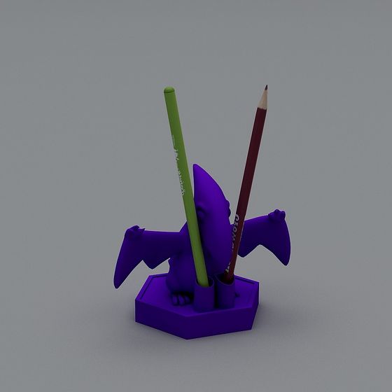 Playful Dolphin-Shaped 3D Pencil Holder Model