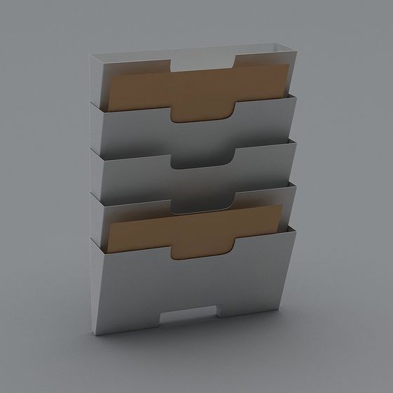 Minimalist Metal File Rack 3D model