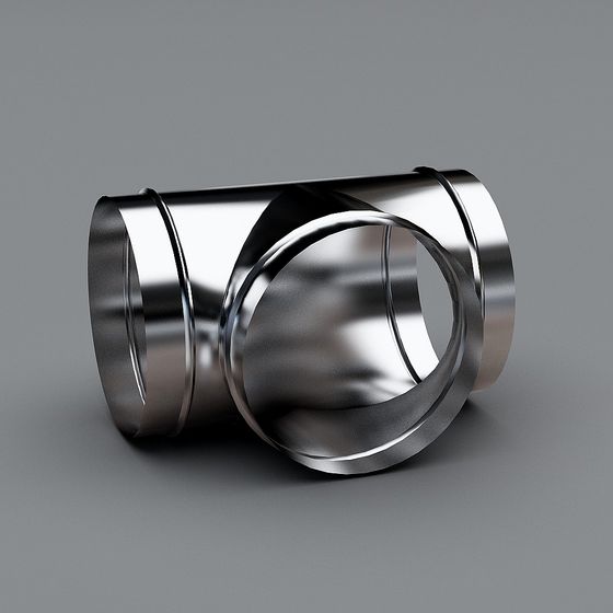 Industrial Metal Pipe Joint 3D model