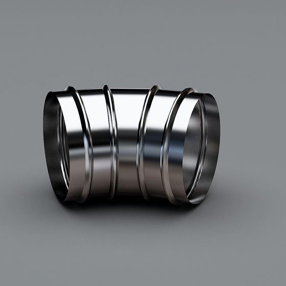 Futuristic Metal Ring Column 3D model