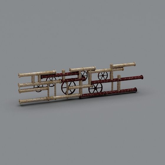 Rusty Pipe System 3D model for Industrial Design
