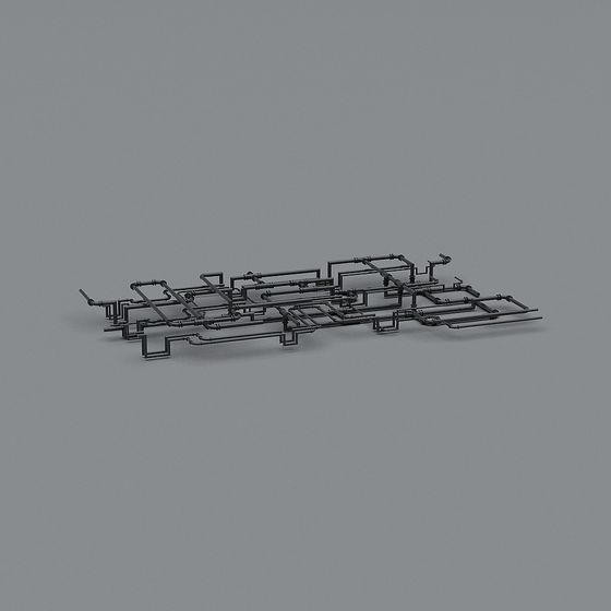 Industrial Aesthetic Pipe System 3D model