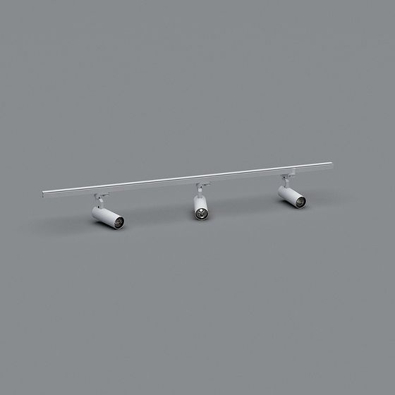 Sleek Low-Poly Track Light 3D model for Modern Interiors