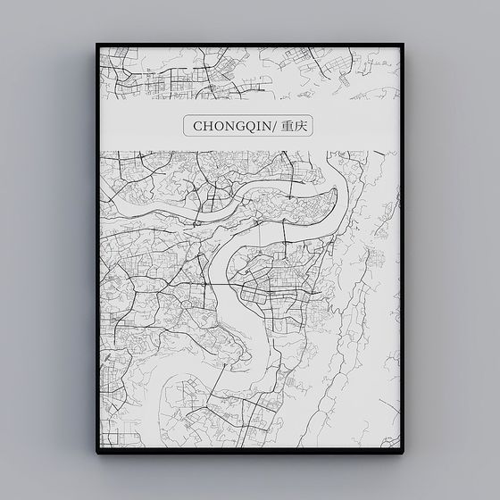 Chongqing Map 3D model for Creative Projects