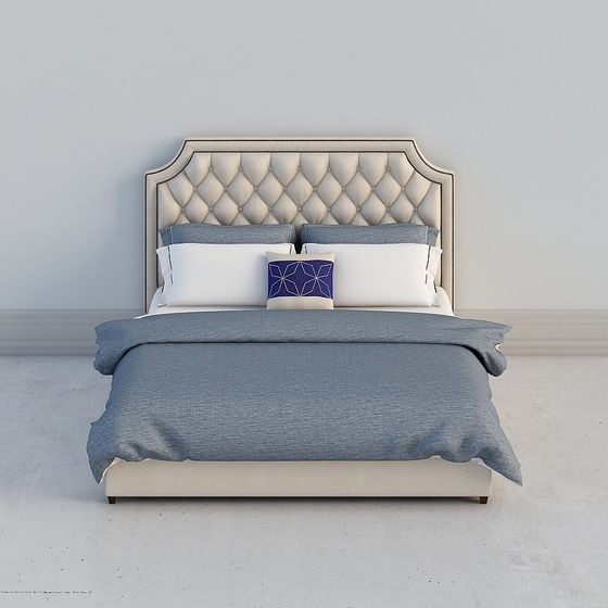 Elegant Bed Headboard 3D model for Modern Interiors
