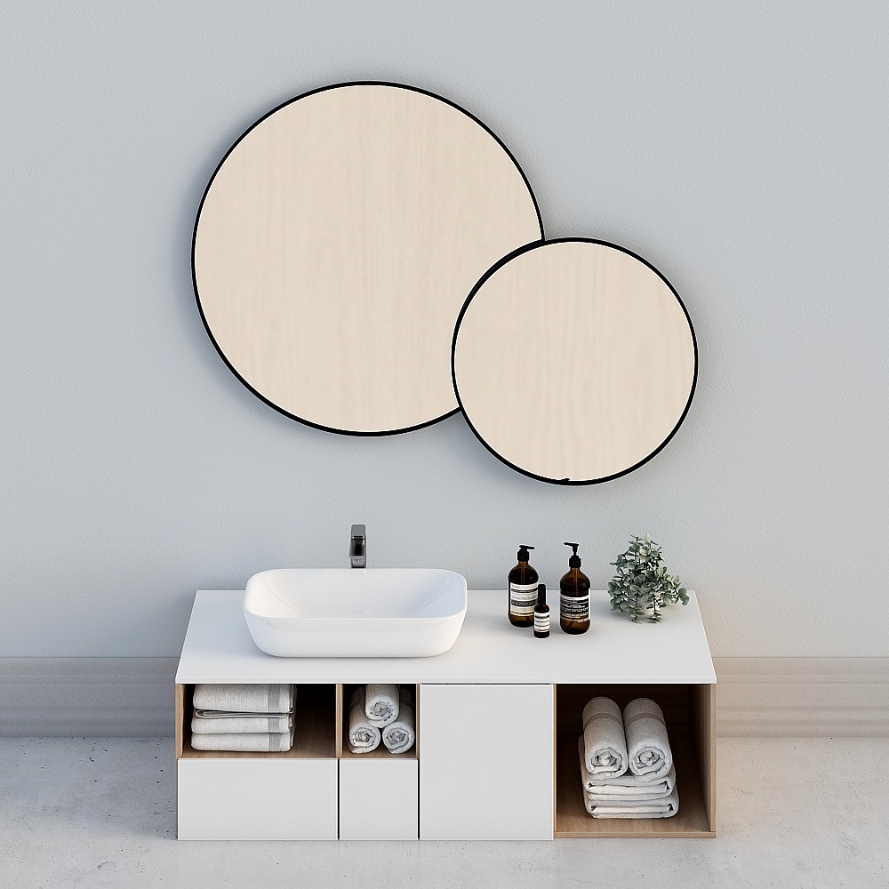 Badezimmer Schrank (Elfenbeinweiß)