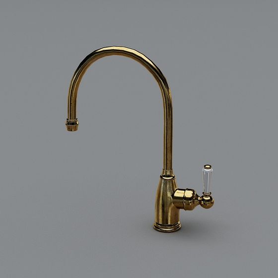 Elegant Vintage Gold Faucet 3D model
