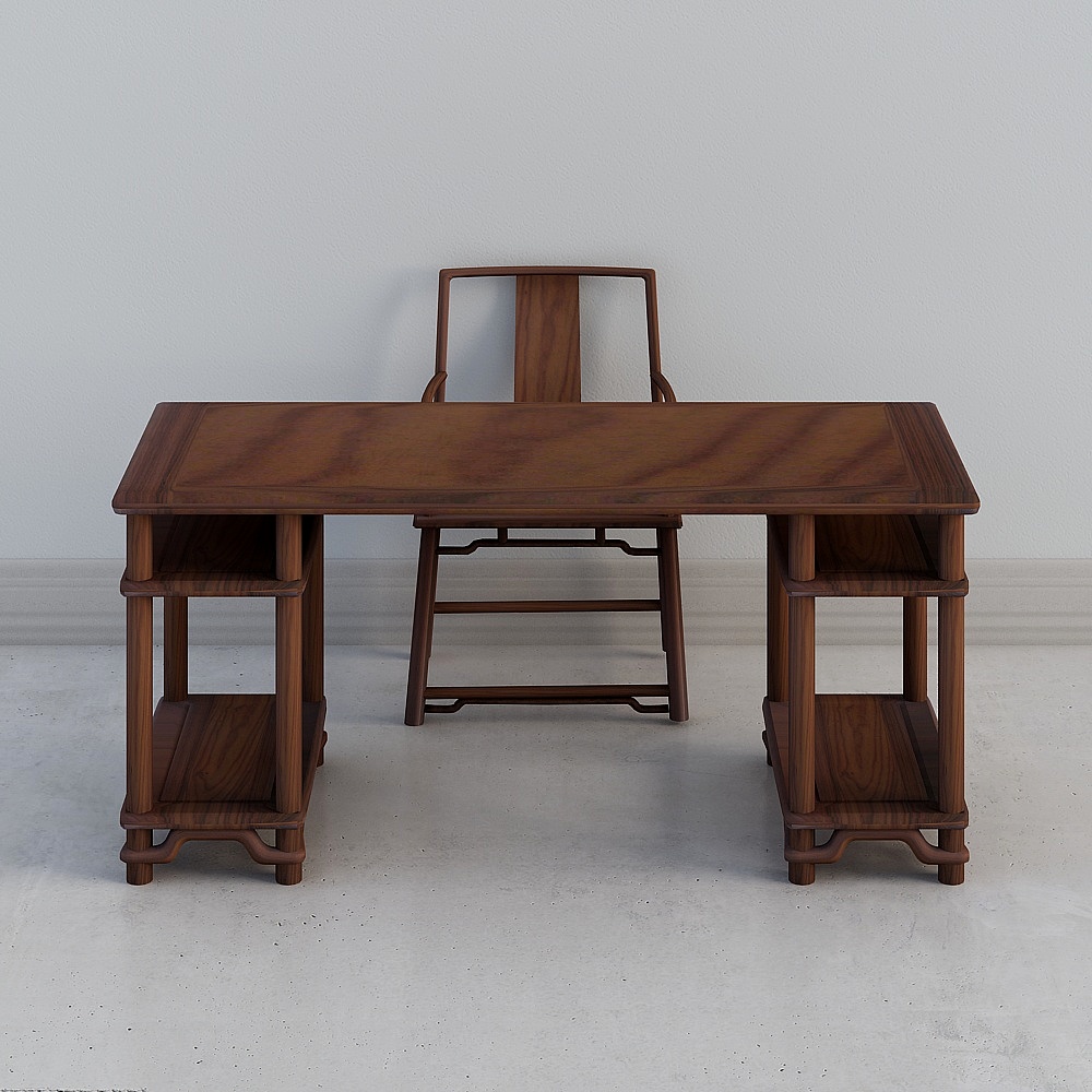 Ming-style desk two-piece set