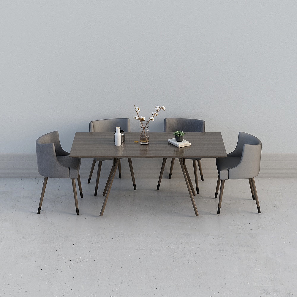 Light luxury dining table and chair combination