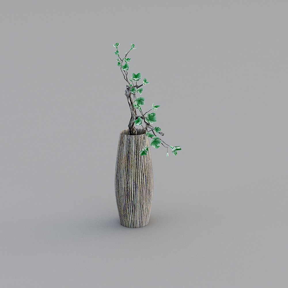 Große Vase 01grüne Pflanzen