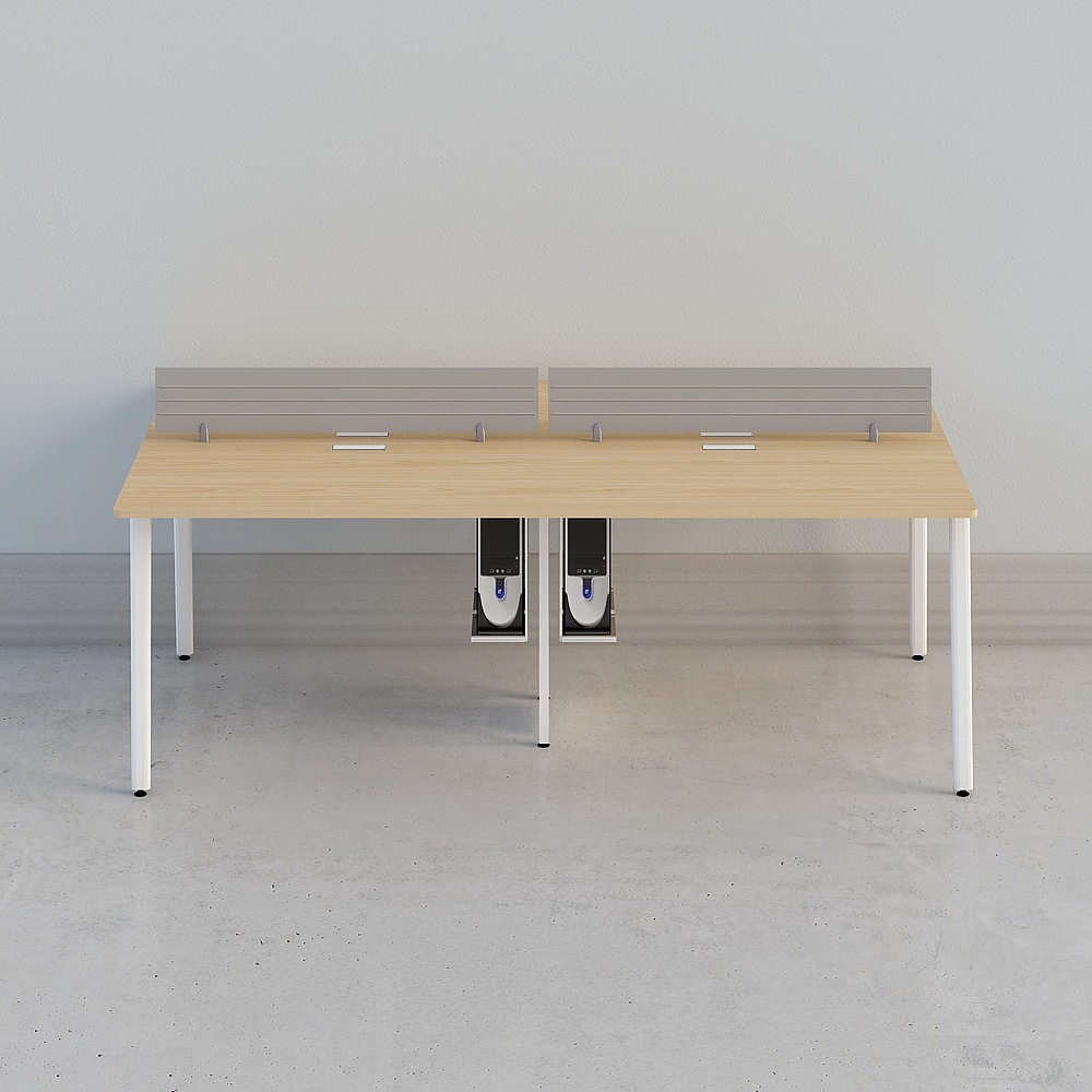 Stylish Double Workstation 3D Model for Modern Offices