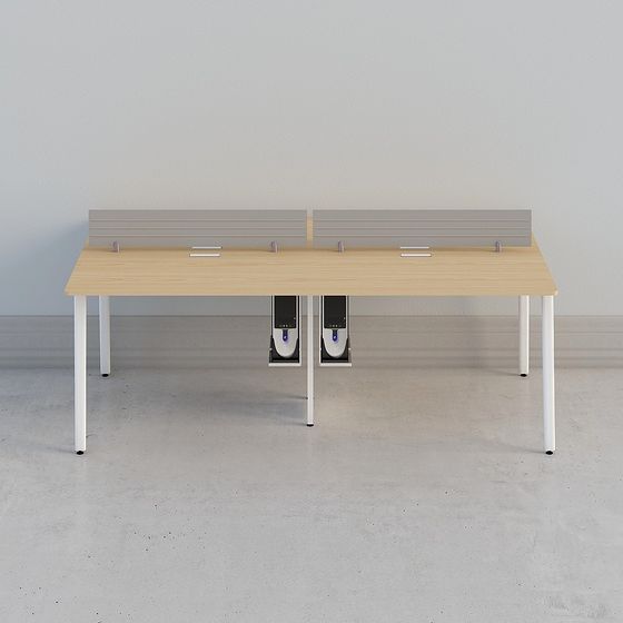 Stylish Double Workstation 3D Model for Modern Offices