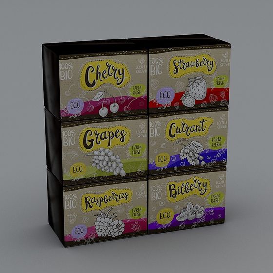 Fruit Box Collection 3D model