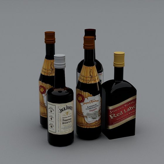 Vintage Spirits 3D model - Classic Bottle Collection