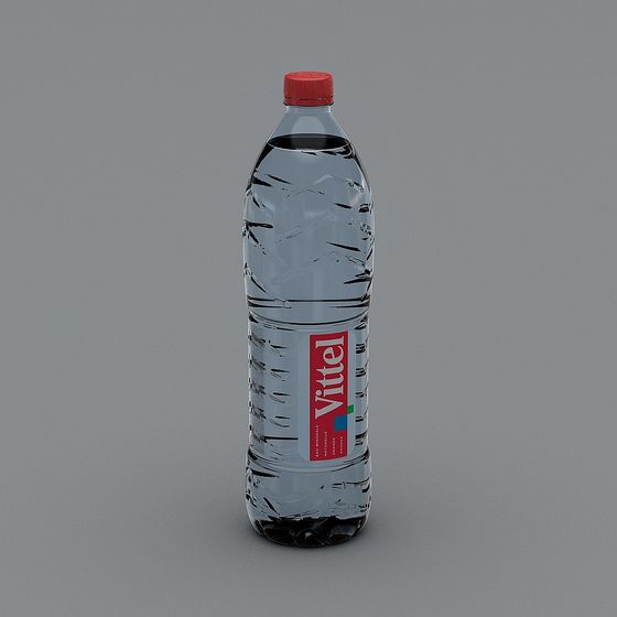Realistic Vittel Water Bottle 3D model