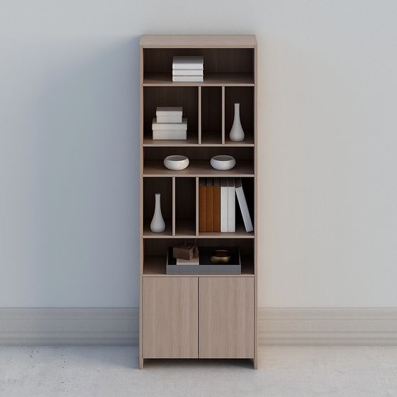 Modern Low Poly Bookshelf 3D model