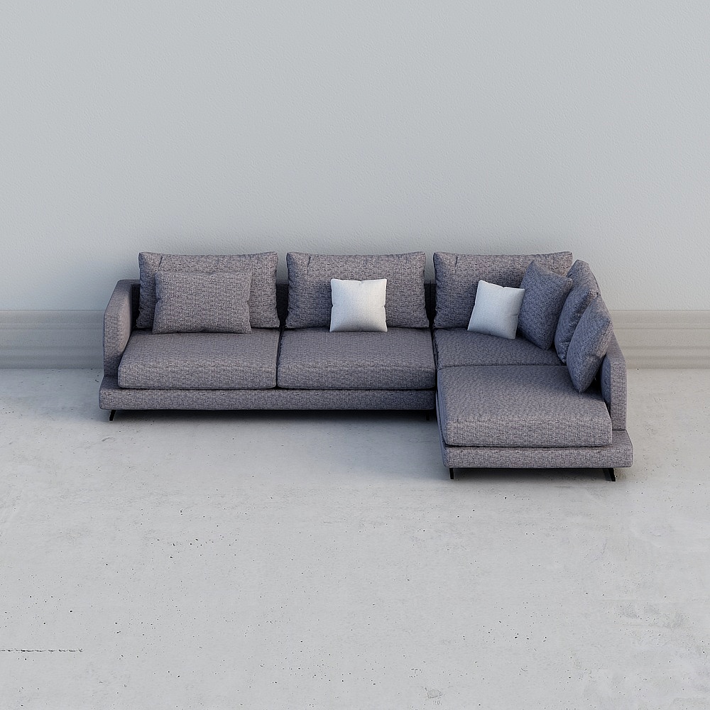 Low-Polygon Modern Sofa 3D model