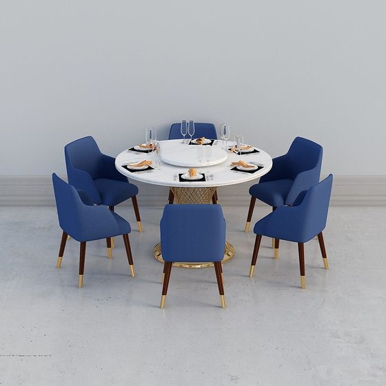 Leicht luxuriöse Ess- und Stuhl-Kombination