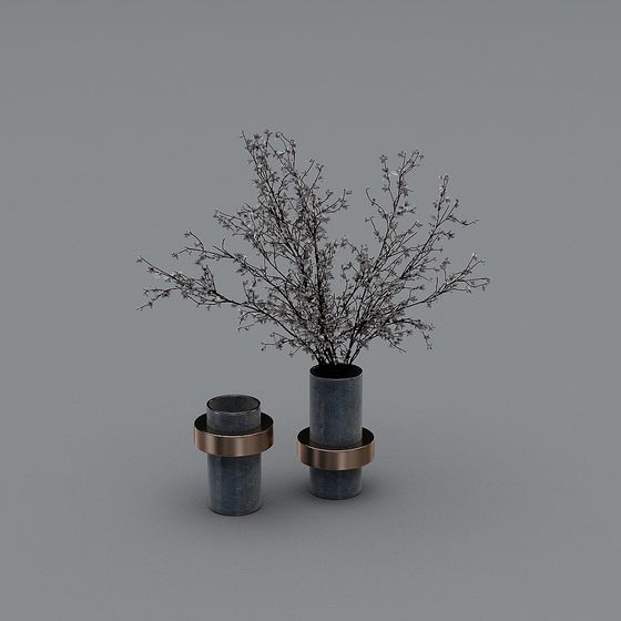 Low Polygon Gray Vase 3D model