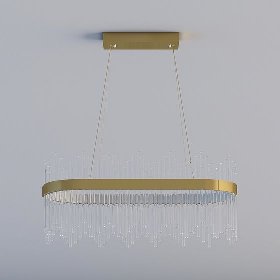 Elegant Low-Poly Chandelier 3D model