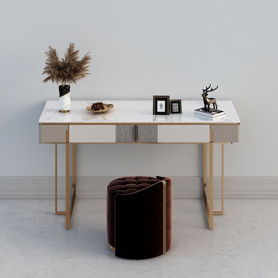 Stylish Low-Poly Vanity Table 3D model for Modern Spaces