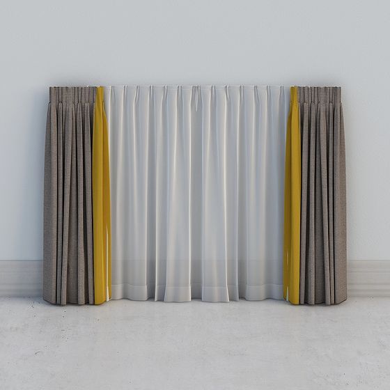 Charming Low-Poly Curtain 3D model for Any Space