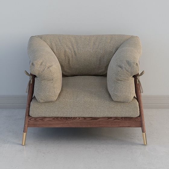 Vintage-Inspired Low-Poly Armchair 3D model