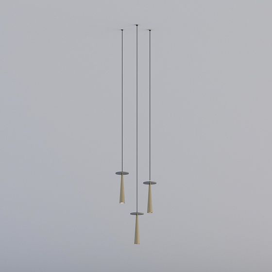 Stylish Suspended Light Fixture 3D model
