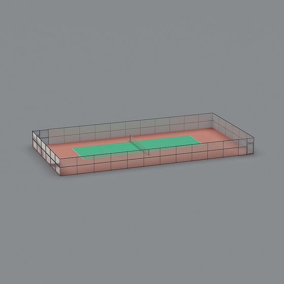 High-Detail Tennis Court 3D model