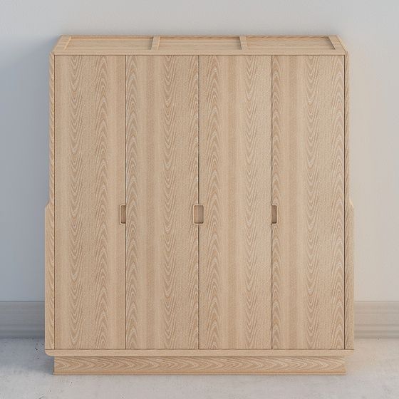 Modern Minimalist Wooden Storage Cabinet 3D model