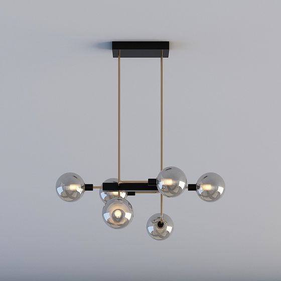 Elegant Low-Polygon Chandelier 3D model