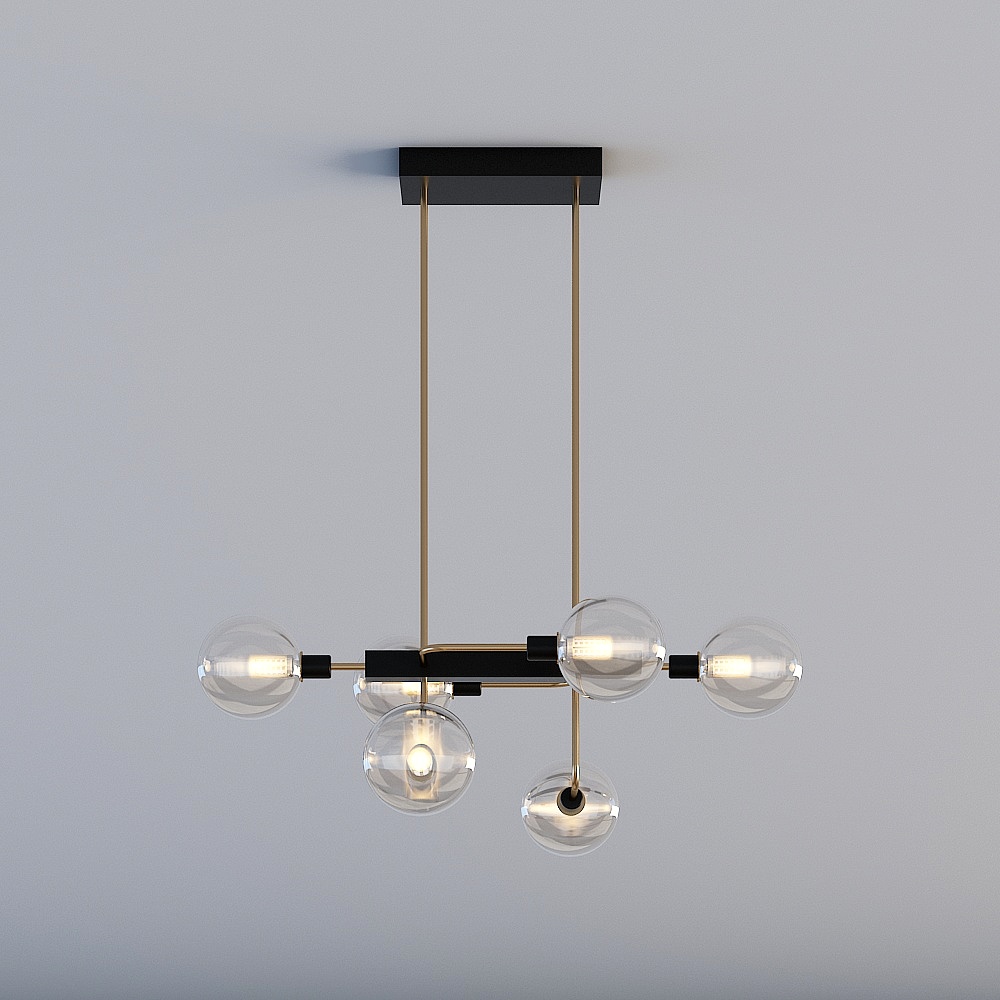 3D lights are all XJDS - Postmodern Workwear Showroom Guest Restaurant Bedroom Bedroom Ceiling Chandelier Ceiling Light - MD809-6- Transparent