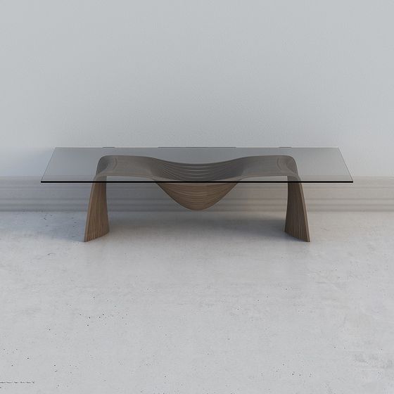 Stylish Glass Table 3D model for Contemporary Spaces