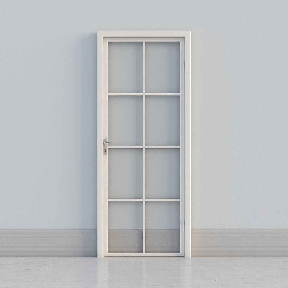 Skin white narrow edge flat open door - left open