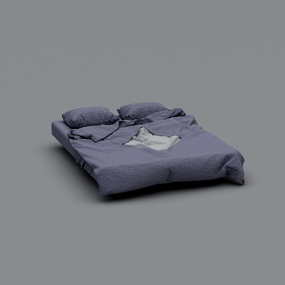 Stylish Modern Bed 3D model for Contemporary Spaces