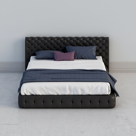 Elegant 3D Bed Model Inspired by Classic British Design
