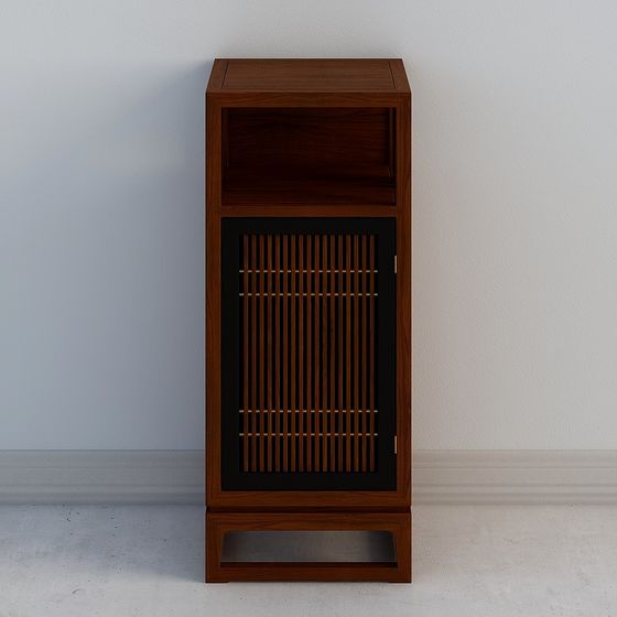Minimalist Wooden Storage Cabinet 3D model