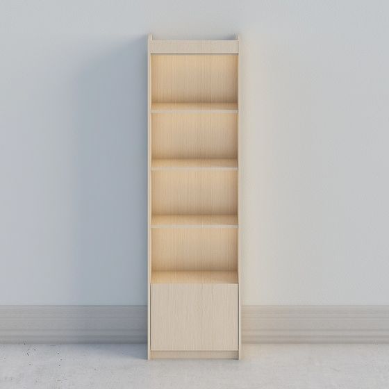 Elegant 3D Bookshelf Model for Creative Spaces