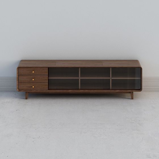 Mid-Century Modern TV Stand 3D model