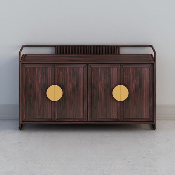 Minimalist Wooden Sideboard 3D model