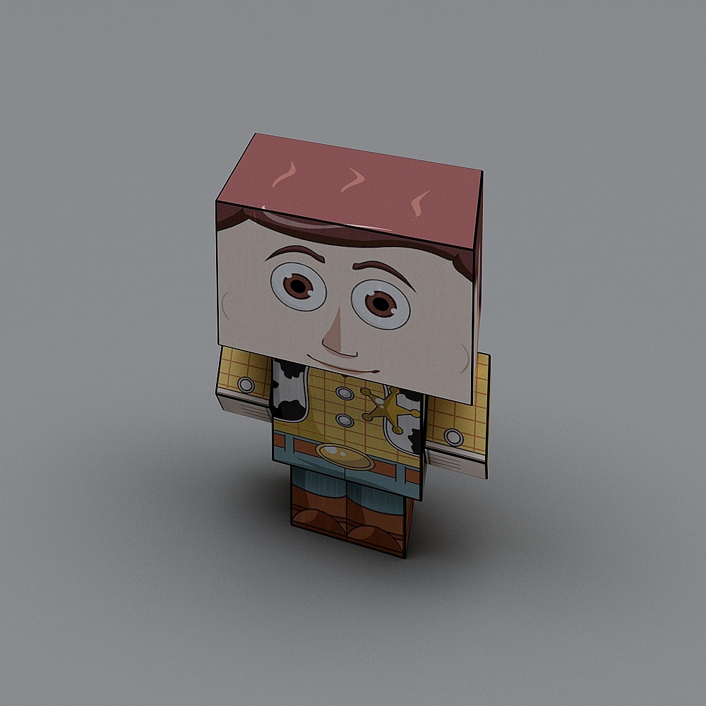 Block Cowboy 3D model
