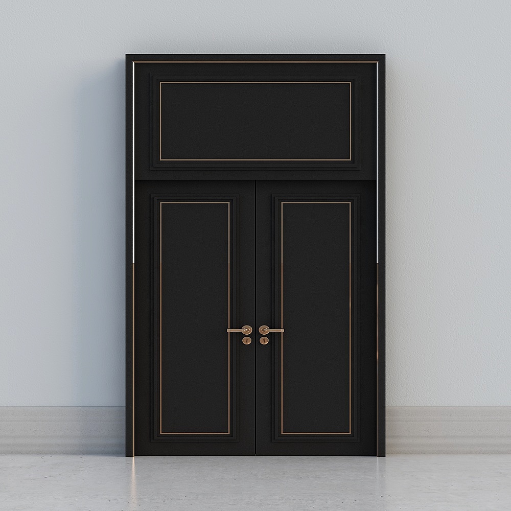 classic dark double door