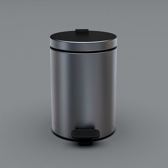 Minimalist Trash Bin 3D model for Urban Spaces