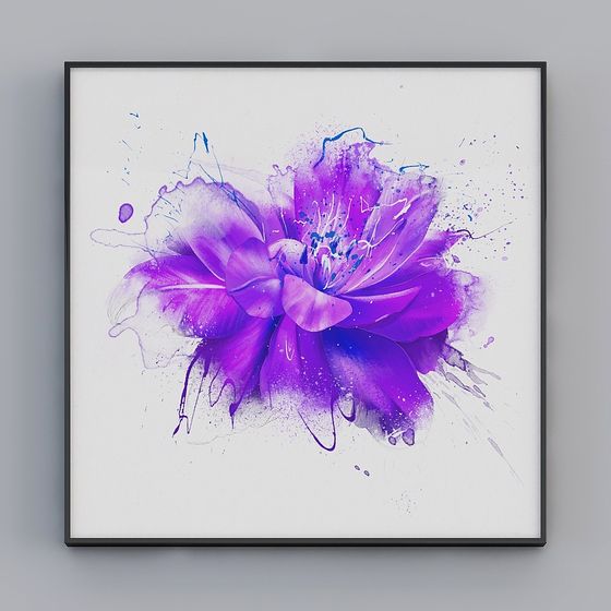 Vibrant Purple Abstract Flower 3D model